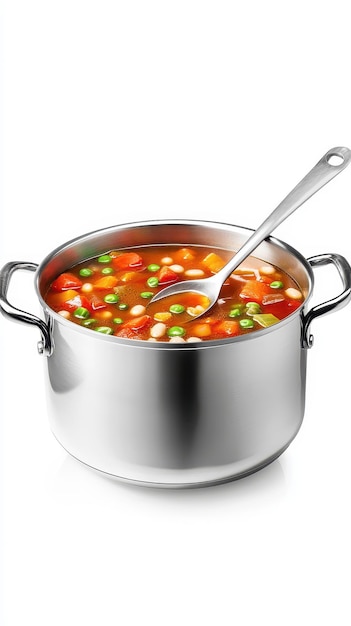 garnek z gotującą zupą